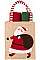 Подарунковий набір рушничків в мішечку ARDESTO Christmas Santa 38х63см, 2шт, 100% бавовна, червоний, зелений