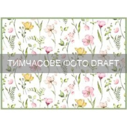 Килимок для сушіння посуду ARDESTO Spring flowers 38x51см, 100% поліестер, білий