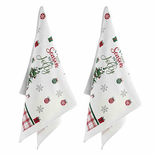Подарунковий набір рушничків в коробці ARDESTO Christmas Tree 38х63см, 2шт, 100% бавовна, зелений
