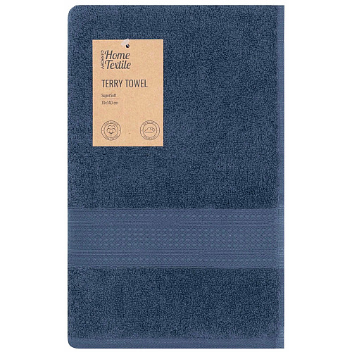 Рушник махровий ARDESTO SuperSoft 70х140см, 100% бавовна, синій