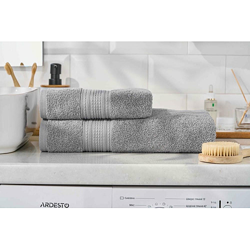 Полотенце махровое ARDESTO SuperSoft 70х140см, 100% хлопок, серый