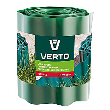 Лента газонная Verto, бордюрная, волнистая, 15смх9м, зеленый