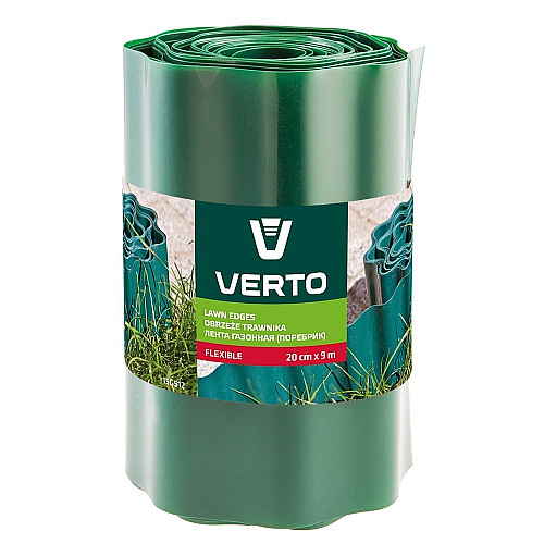 Стрічка газонна Verto, бордюрна, хвиляста, 20смх9м, зелений