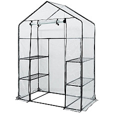 Парник складаний Neo Tools 195х143х73, 4 полиці, ПВХ плівка, зелений