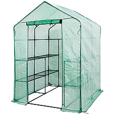 Парник складаний Neo Tools 195х143х143, 4 полиці, ПЕ плівка 135г, зелений