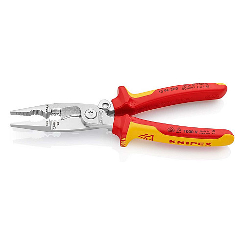 Кліщі багатофункціональні KNIPEX, діелектричні, для робіт під напругою 10000В, 200мм