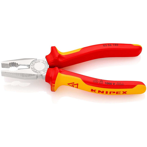 Плоскогубці KNIPEX діелектричні для робіт під напругою 10000В 180мм 0.264кг