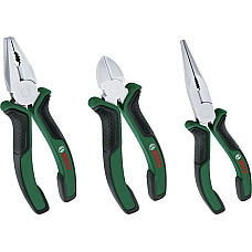 Плоскогубцы Bosch комбинированные, удлиненные, бокорезы, набор 3шт