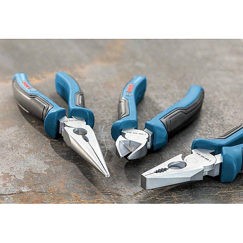 Плоскогубцы Bosch Professional комбинированные, удлиненные, бокорезы, набор 3шт