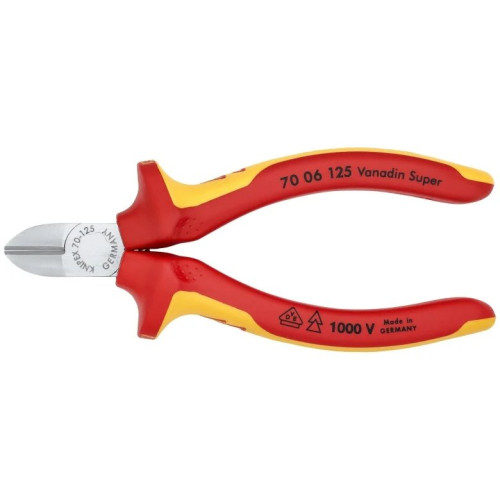 Кусачки-бокорізи KNIPEX діелектричні для робіт під напругою 10000В 0-4мм 125мм 0.121кг