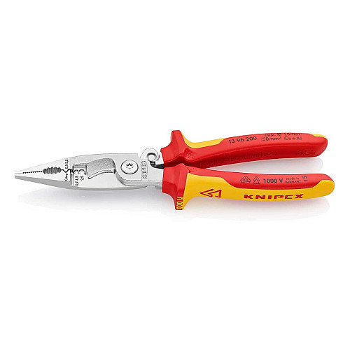 Кліщі багатофункціональні KNIPEX, діелектричні, для робіт під напругою 10000В, 200мм