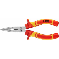 Плоскогубці подовжені прямі діелектричні Neo Tools, для робіт під напругою 1000В, 180мм, CrV