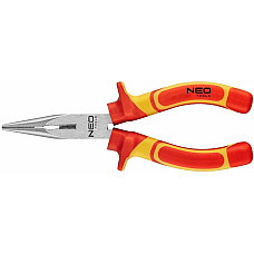 Плоскогубцы удлинены прямые диэлектрические Neo Tools, для работ под напряжением 1000В, 180мм, CrV