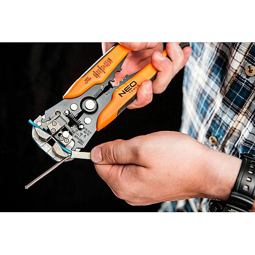 Съемник изоляции Neo Tools, автоматический, 0.5-6мм2, RG6/59, кусачки, 205мм