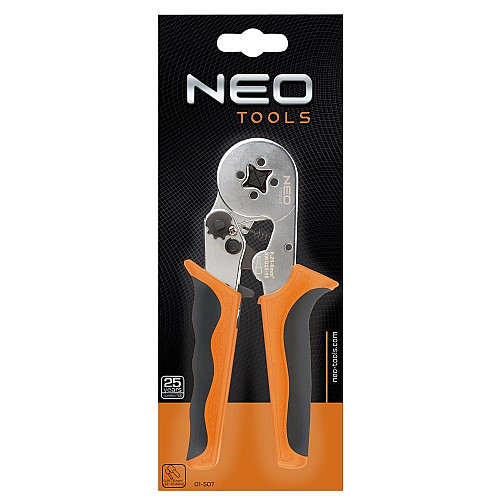 Кліщі обтискні Neo Tools, для обтиску наконечників 0.25-6мм2, 170мм