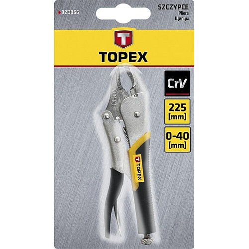 Кліщі затискні TOPEX, 0-40мм, храповий механізм, 225мм, CrV