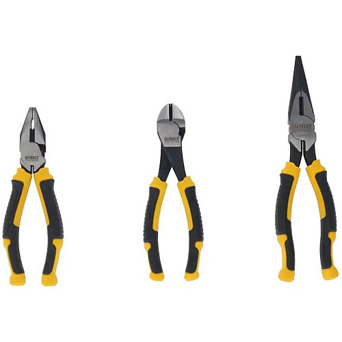 Набор инструментов шарнирно-губцевых DeWALT LASER HARDENED плоскогубцы, длинногубцы, кусачки 3шт