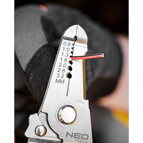 Кліщі обтискні Neo Tools, для обтиску наконечників 0.8-3.2мм2, 180мм