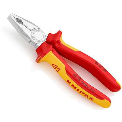 Плоскогубці KNIPEX діелектричні для робіт під напругою 10000В 180мм 0.264кг