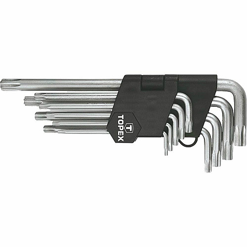 Ключи Torx TOPEX, длинные, CrV, T10-T50, набор 9шт