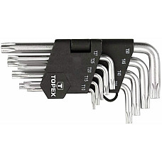 Ключі Torx TOPEX, короткі, CrV, T10-T50, набір 9шт