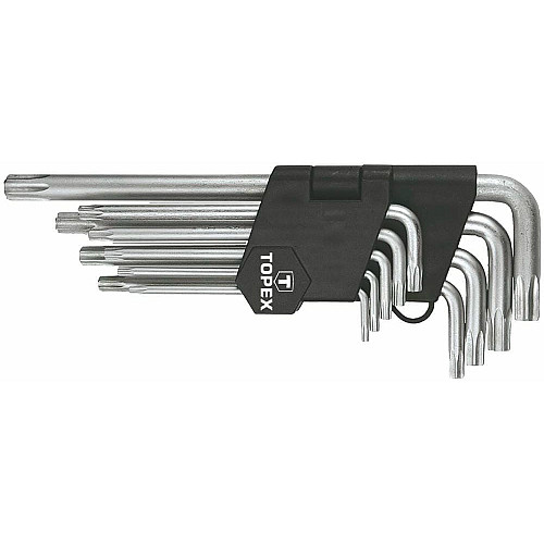 Ключи Torx TOPEX, длинные, CrV, T10-T50, набор 9шт