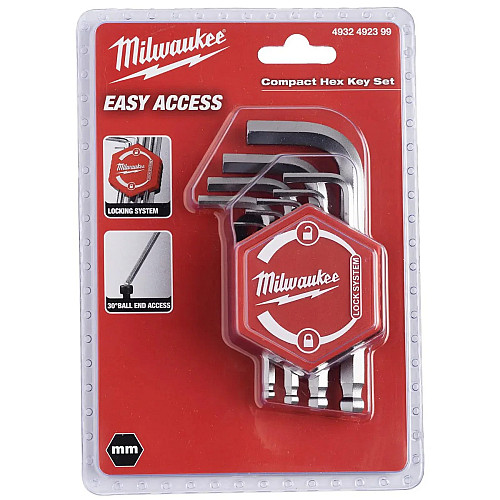 Ключі шестигранні Milwaukee Compact, Г-подібні HEX, набір 9шт