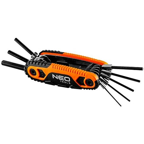Ключи шестигранные Neo Tools, 121мм, 1.5-8мм, складываются в корпус, набор 8шт.