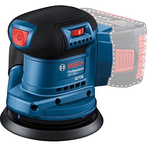 Шлифмашина эксцентриковая аккумуляторная Bosch Professional GEX 185-LI 18В 125мм 6000-10000об/мин 0.93кг без АКБ и ЗП