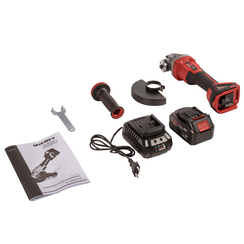 Шліфмашина кутова акумуляторна Vitals Master ALs 18125c BL Kit 125мм 18В акб 1х4А·год 7300об/хв кейс 2.55кг