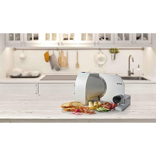Скиборізка Gorenje, 100Вт, лезо-нержавіюча сталь, діаметр ножа-170мм, корпус-метал/пластик, сірий