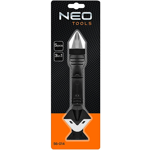 Шпатель для силіконовий та герметика Neo Tools, 185мм, 3-6-10-13-17мм