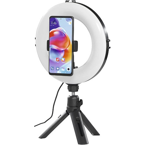 Трипод смартфона Hama Smart-80 V2, шаровидный, 9.5cм, Bluetooth, со светодиодным кольцом, черный