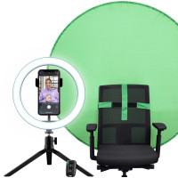 Комплект для стримінгу Trust Maku+ 2-in-1 Streaming Kit, зелений фон та кільцева лампа