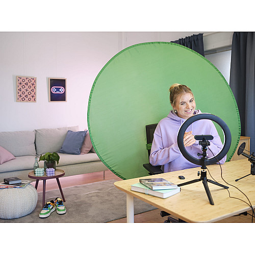 Комплект для стримінгу Trust Maku+ 2-in-1 Streaming Kit, зелений фон та кільцева лампа