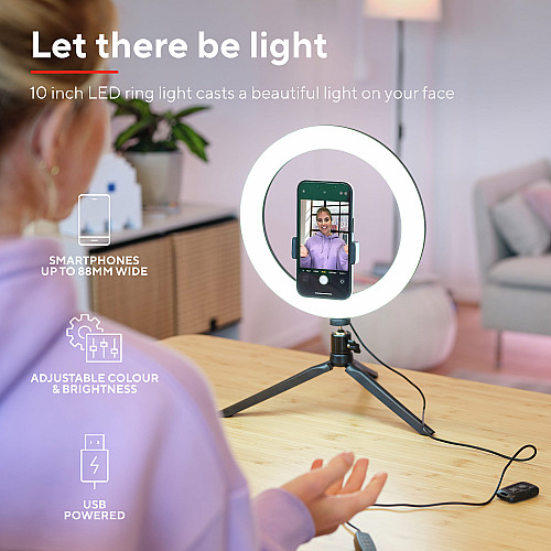 Комплект для стримінгу Trust Maku+ 2-in-1 Streaming Kit, зелений фон та кільцева лампа