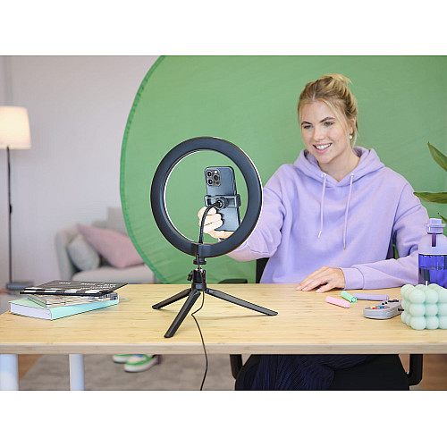 Комплект для стримінгу Trust Maku+ 2-in-1 Streaming Kit, зелений фон та кільцева лампа