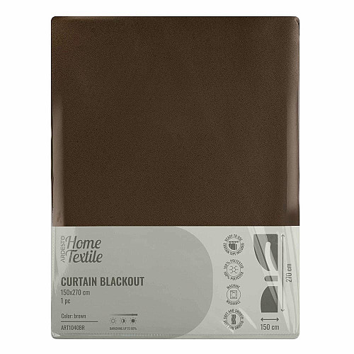 Штора ARDESTO 150х270см, блекаут, 100% поліестер, коричневий