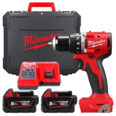 Шурупокрут-дриль акумуляторний Milwaukee M18 BLPDRC-502C 18В 2х5А·год М12-М18 60Нм 0·1700об/хв 1.5кг