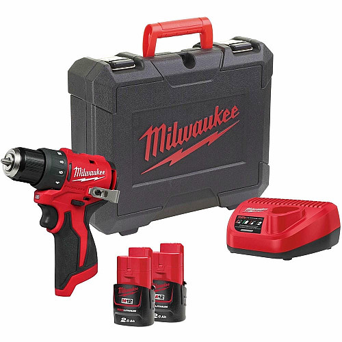 Шуруповерт-дрель аккумуляторная Milwaukee M12 BLDDRC-202C 12В 2х2А·час 40Нм 0-550-1700об/мин ЗП C12C кейс 1.2кг