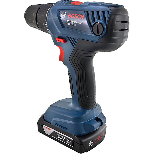 Шурупокрут-дриль акумуляторний Bosch Professional GSR 180-LI 18В 2х2А·год 21-54Нм 450·1900об·хв ЗП GAL 18V-20 кейс 1.6кг