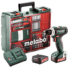 Шурупокрут-дриль акумуляторний Metabo PowerMaxx SB 12 Set 12В 2x2А·год 17·40Нм 0-360·0-1400об/хв 1.1кг