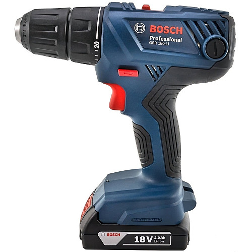 Шурупокрут-дриль акумуляторний Bosch Professional GSR 180-LI 18В 2х2А·год 21-54Нм 450·1900об·хв ЗП GAL 18V-20 кейс 1.6кг