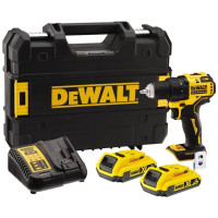 Дрель-шуруповерт DeWalt XR Li-Ion 18В акб 2х2А·час 65Нм 450-1650об/мин патрон 13мм кейс дополнительная рукоятка 1.1кг