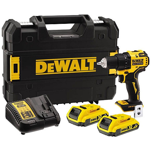 Дрель-шуруповерт DeWalt XR Li-Ion 18В акб 2х2А·час 65Нм 450-1650об/мин патрон 13мм кейс дополнительная рукоятка 1.1кг