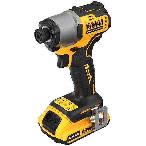 Шуруповерт ударный аккумуляторный DeWalt XR Li-Ion PowerStack 18В 1х1.7А·час 192Нм 3200об/мин 4200уд/мин кейс 0.88кг без ЗУ