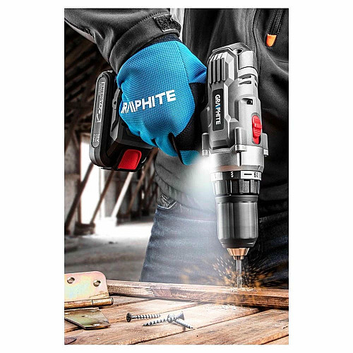 Шуруповерт-дрель GRAPHITE Energy + 18В 35·55Нм 0-350·1250об/мин 1.3кг без АКБ и ЗП