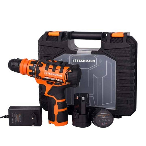 Шуруповерт-дрель аккумуляторная Tekhmann TCD-12/2 DFR 12В 2х2А·час 20Нм 350·1500об/мин 1.1кг