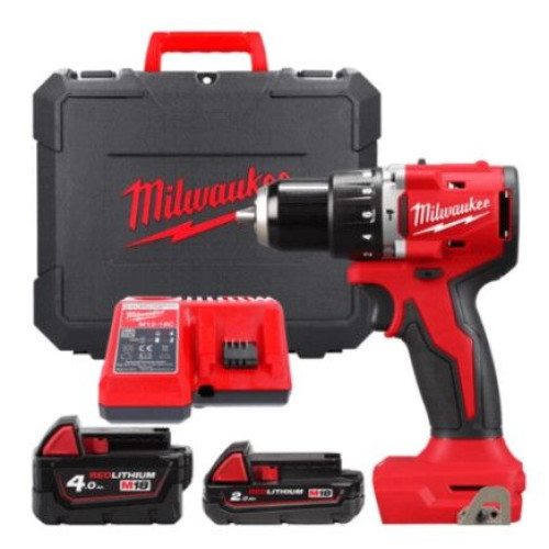Шурупокрут-дриль акумуляторний Milwaukee М18 BLPDRC-422С 18В 1х2А·год 1х4А·год 60Нм 500·1700об/хв ЗП M12-18C кейс 1.5кг