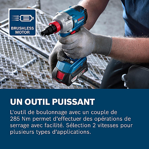 Гайковерт ударний акумуляторний Bosch Professional GDX 18V-285 18В 285Нм до 3600об/хв квадрат 1/2